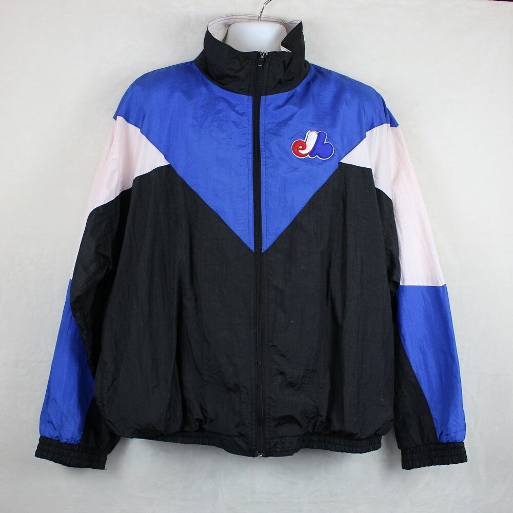 Vintage 80s Montreal Expos MLB Baseball Track Top Jacket (2XL)